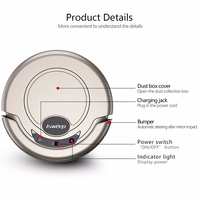 ISWEEP New Arrival S320 Smart Robot Vacuum Cleaner For Home Appliances Mopping Machine Mopping Cloth Strong Suction Random Type