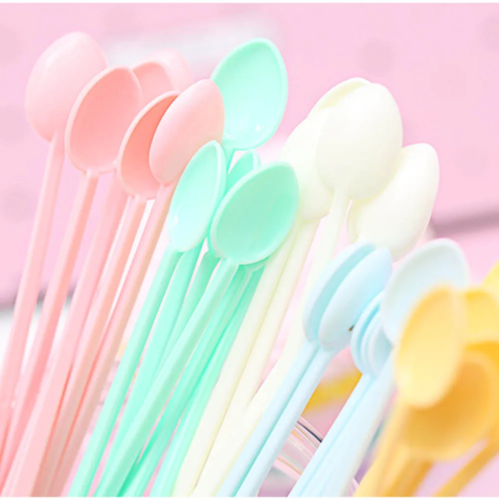 

30Pcs/set Portable Coffee Tea Spoon Long Handle Disposable Mini Ice Cream Tools Party Supplies Plastic Kitchen Accessories