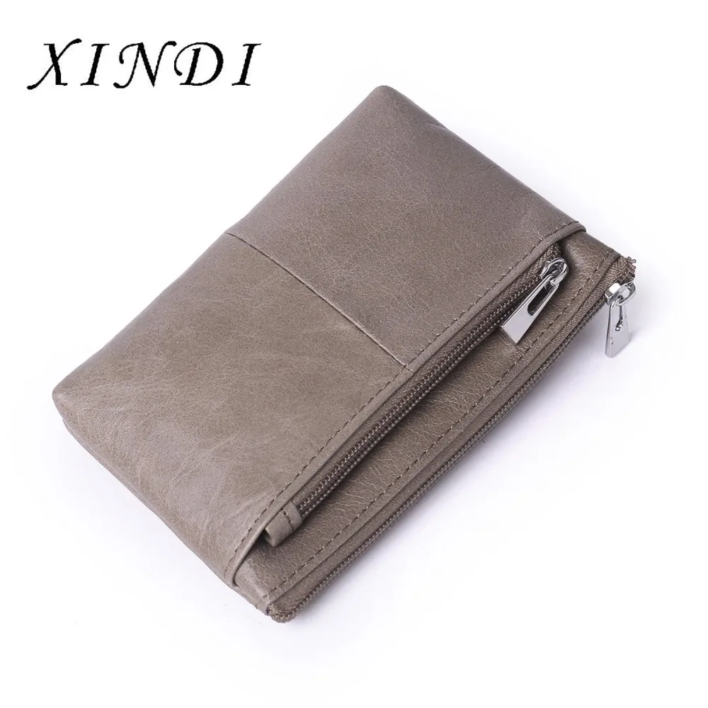 

XINDI Fashion Wallet Women Card Holder Genuine Leather Wallets Feminina Purse Small multi-function wallet with double zipper