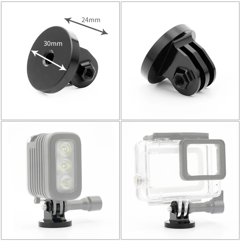 CNC алюминиевый маленький адаптер для крепления штатива с резьбой для GoPro HD Hero 7 6 5 4 Session 2 3 SJcam Yi eken Спортивная Экшн-камера