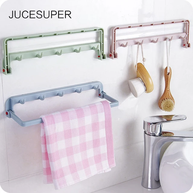 Best Price JUCESUPER Hanging Kitchen Cabinet Door Wall Dishcloth Napkin Towel Rack Gadget Kitchen Accessories Organizer Storage Holder Hook