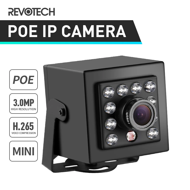 POE HD H.265 3MP IP камера 10 светодиодный ИК Крытый мини-тип 1296 P/1080 P CCTV камера ONVIF ночного видения P2P безопасности Черная Камера