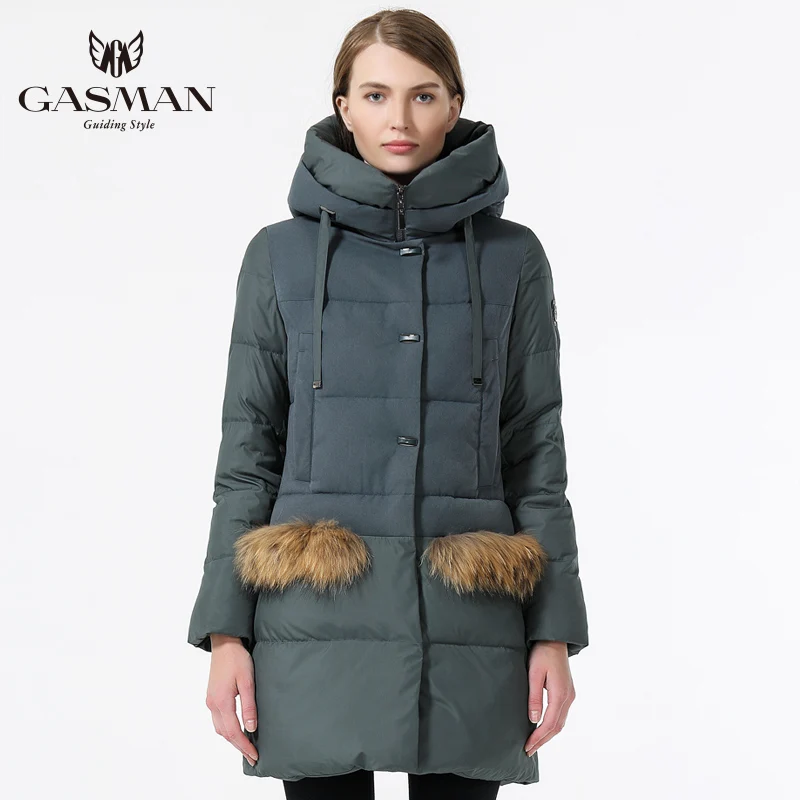 GASMAN пуховик зимний женский толстый зимние теплые пальто длинное с капюшоном женская парка длиная куртки женсике