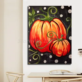 

Fall Pumpkin Halloween HD Wall Art Canvas Poster And Print Canvas Painting Decorative Picture For Office Living Room Home Decor