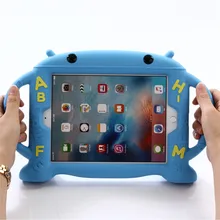 For Apple Ipad Air 2 Silicone Durable Shockproof Rubber Case For Ipad 6 Funda Coque Children Kids Handle Stand Protective Cover