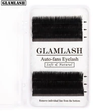 GLAMLASH Easy Fan ресницы для наращивания автоматическое цветение накладные ресницы мгновенное цветение объем Быстрый вентилятор ресницы из искусственной норки реснички