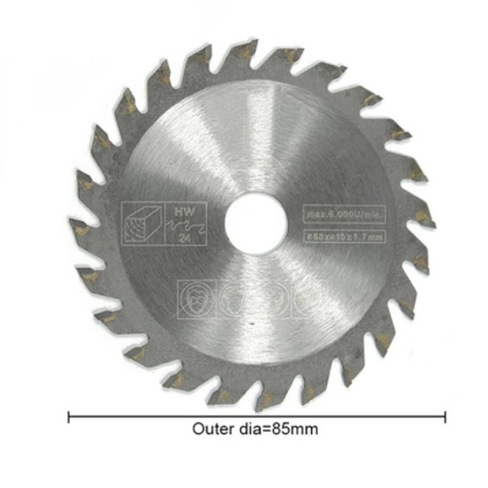85 мм Диаметр карбида TCT 24 зуб пильный диск 85*15*24 т для DIY и украшения общие для резки древесины