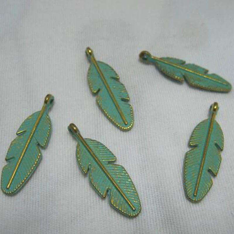 50pcs/lot Leaf Shape Jewelry Findings Components Charms Pendant For