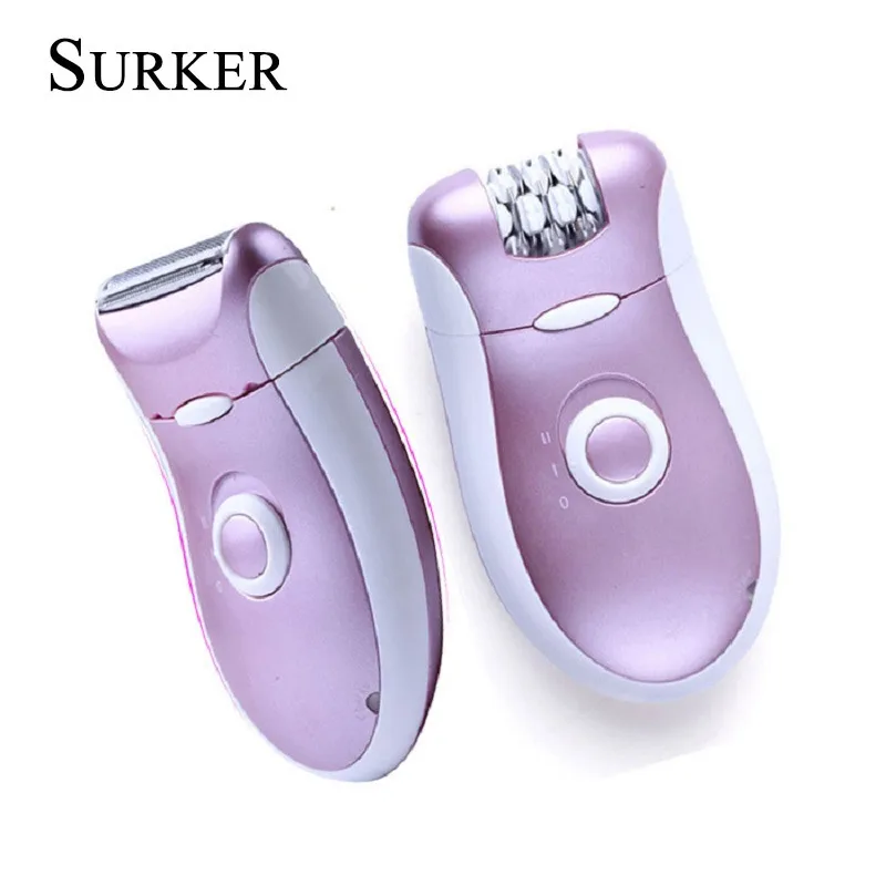 

Surker 2 In 1 Rechargeable Lady's Hair Remover Multifunctional Epilator Depilatory Shaver Portable Women Beauty Product SK-302