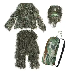 5 шт. Новый Ghillie костюм Камуфляжный, для лесистой местности камуфляж лес Охота 3D