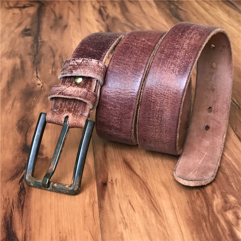 

Retro Metal Belt Buckle Thick Genuine Leather Belt Men Ceinture Homme Jeans Vintage Belts For Men Ceinture Homme Cinto MBT0487