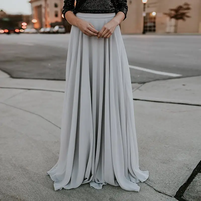 plus size pleated skirt long