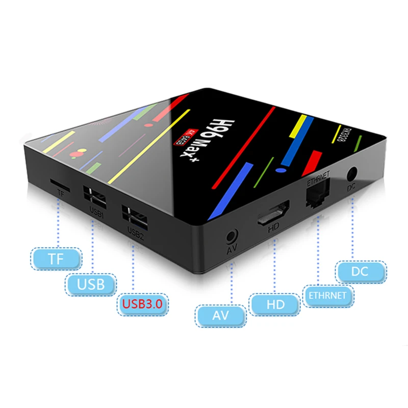 TV Box H96 Max Media Player 4k Smart TV Android 9.0 4GB 64GB Set Top Box RK3328 5G Wifi 4K Quad Core 2.4GHz H.265 pro Play Store