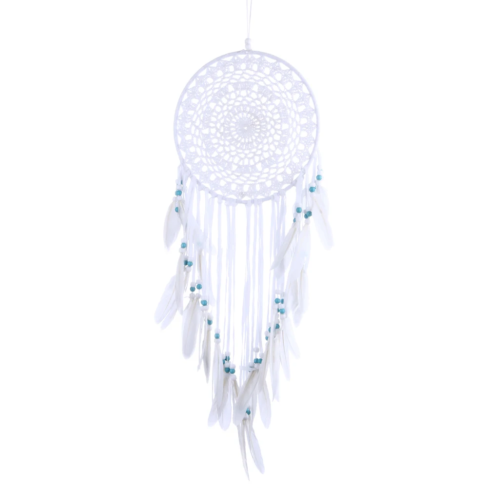 

White Pattern Turquoise Dream Catcher Net Wall Hanging Feather Dreamcatcher Car Decor Craft Home Hanging Decoration Ornament