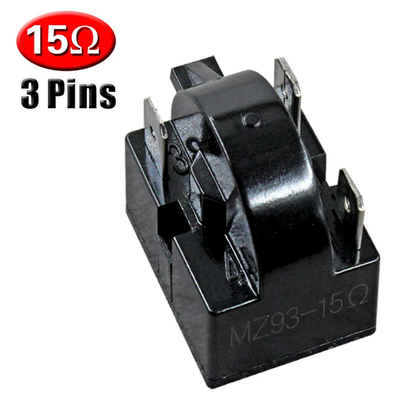 3 Pins 15 Ом холодильник стартер PTC реле черный/реле компрессора|Детали холодильника|