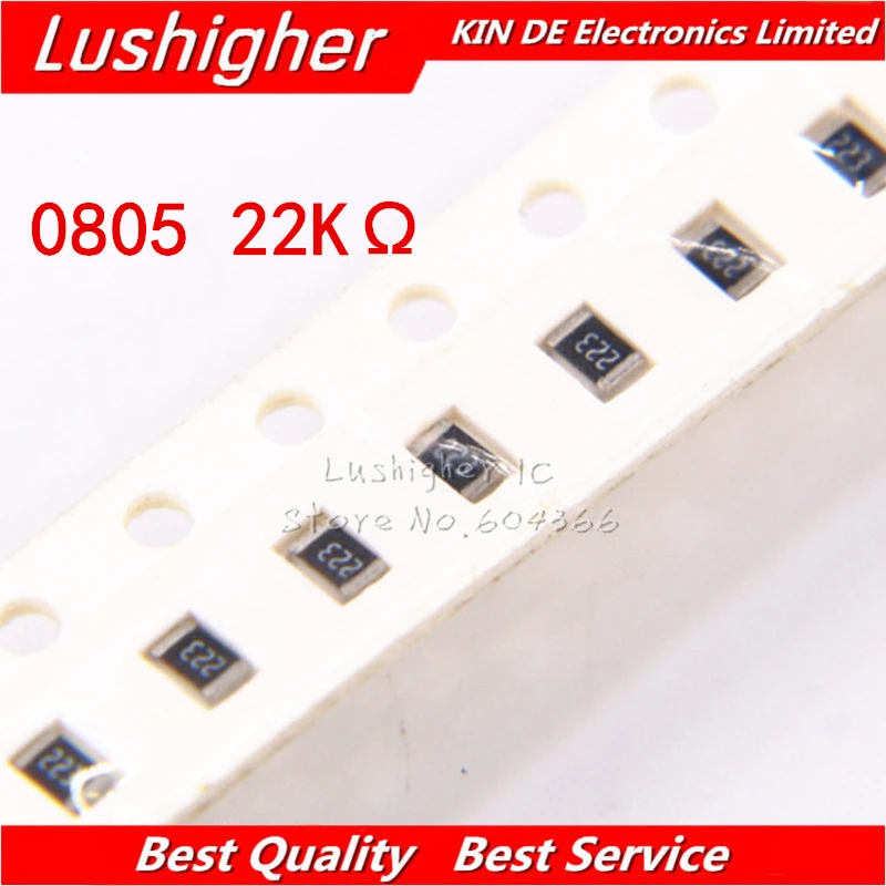100PCS 0805 SMD Resistor 5 22K ohm 2202 223 22Kohm free shippingin