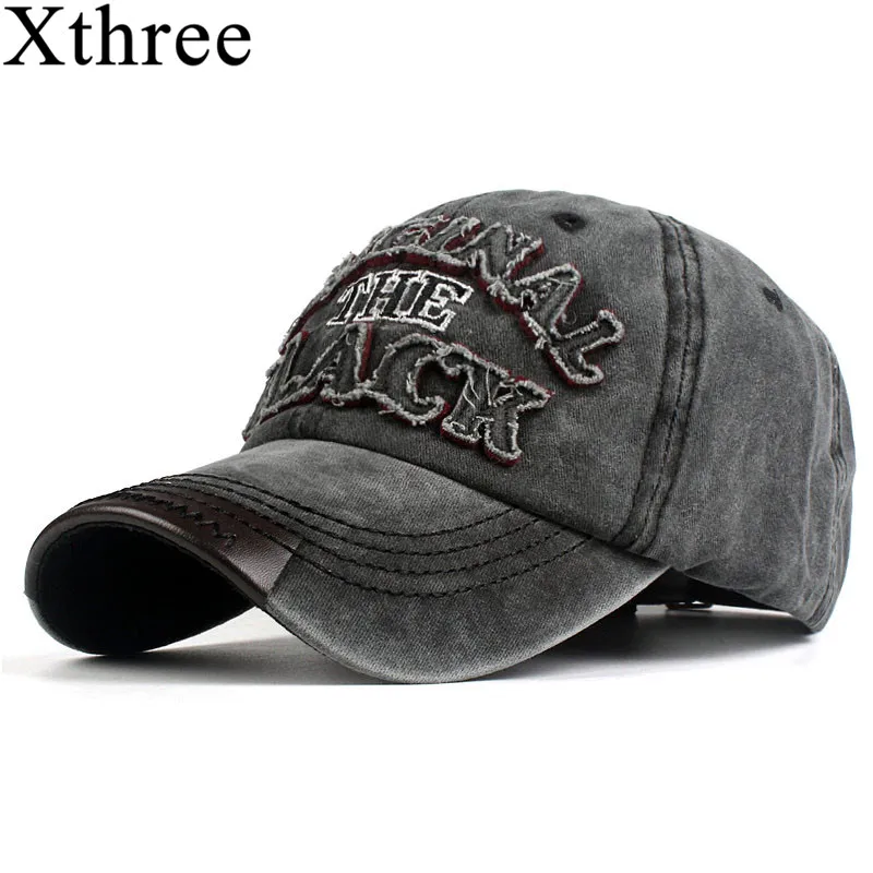 

Xthree hot retro baseball cap fitted cap snapback hat for men women gorras casual casquette Letter embroidery black cap