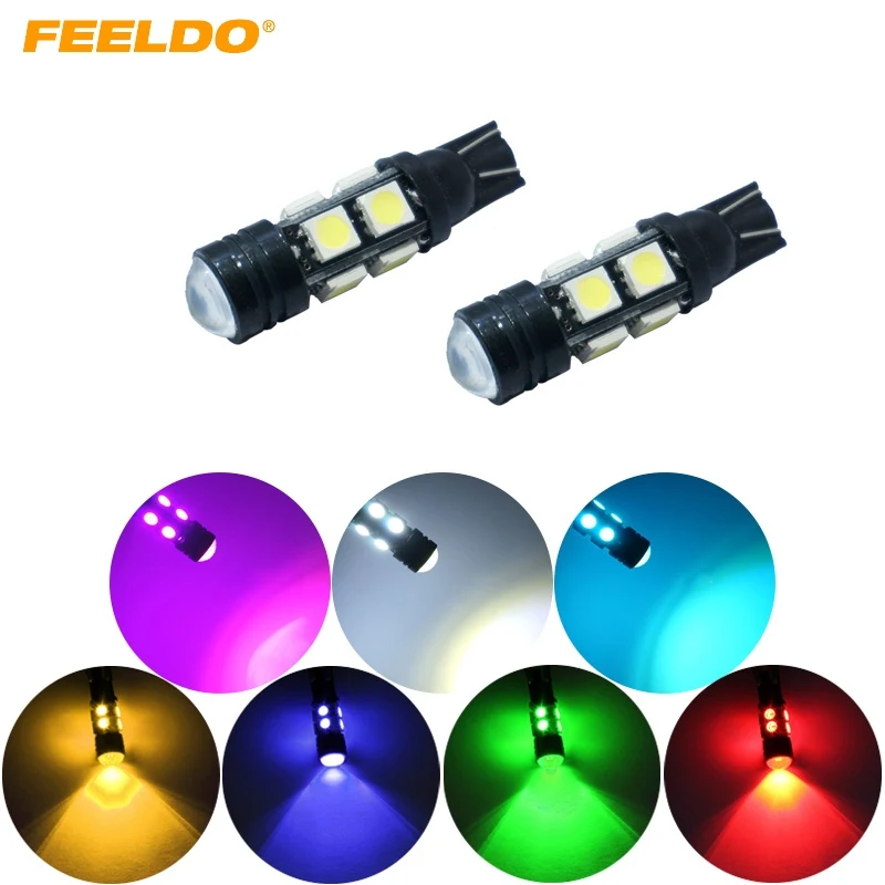 

10Pcs T10 8SMD 1.5W 8 Led Lens W5W High Power Led Indication Car Signal LED Lights 7 Color #FD-1826