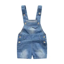 6-24 M Kids Baby Boy Overalls Denim Jeans Casual Summer Toddler Clothes Baby Suspender Shorts Baby Boy Jumpsuit Jeans DQ334