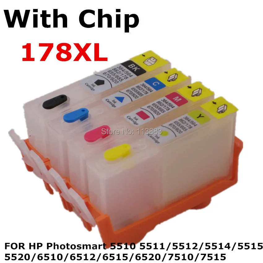 BLOOM compatible 178 XL Refillable ink Cartridge for HP Photosmart 5510 5511 5512 5514 5515 5520