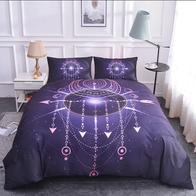 

Boniu 3d Gometric Dream Catcher Pattern Comforter Bedding Set Galaxy Moon Quilt Cover Pillow Case King Size Bed Cover 2/3pcs