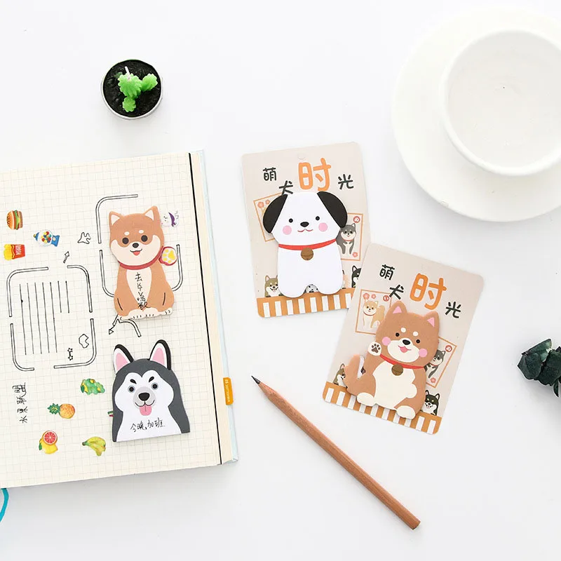 2 шт милые собаки блокноты для записей Kawaii Papeleria канцелярские планировщик Бумага заметки колодки DIY Скрапбукинг молочные фото Стикеры для