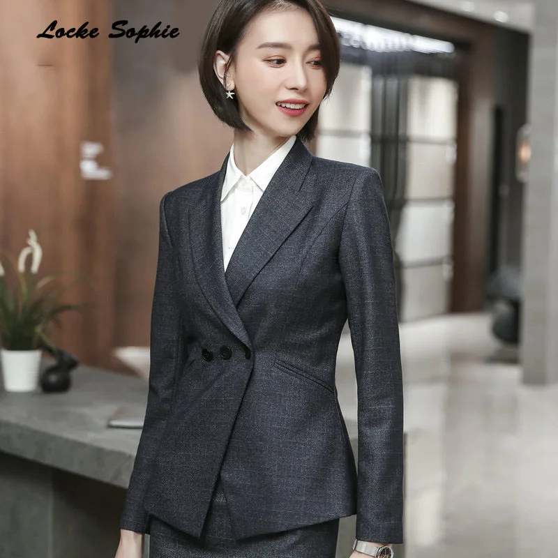 Women's Plus size Blazers coats 2019 Summer cotton Button Splicing Long sleeves Small Suits jackets ladies Skinny Blazers Suits