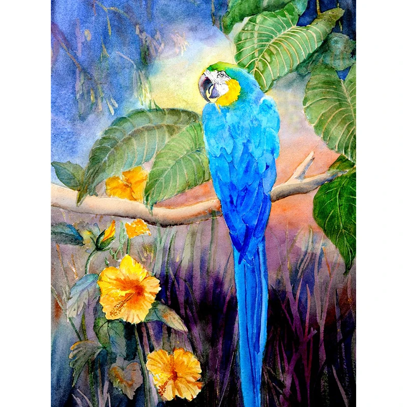 DIY 5D Diamond Painting Animals parrots Resin circular drill Embroidery Cross Stitch Mosaic Rhinestone decoration painting