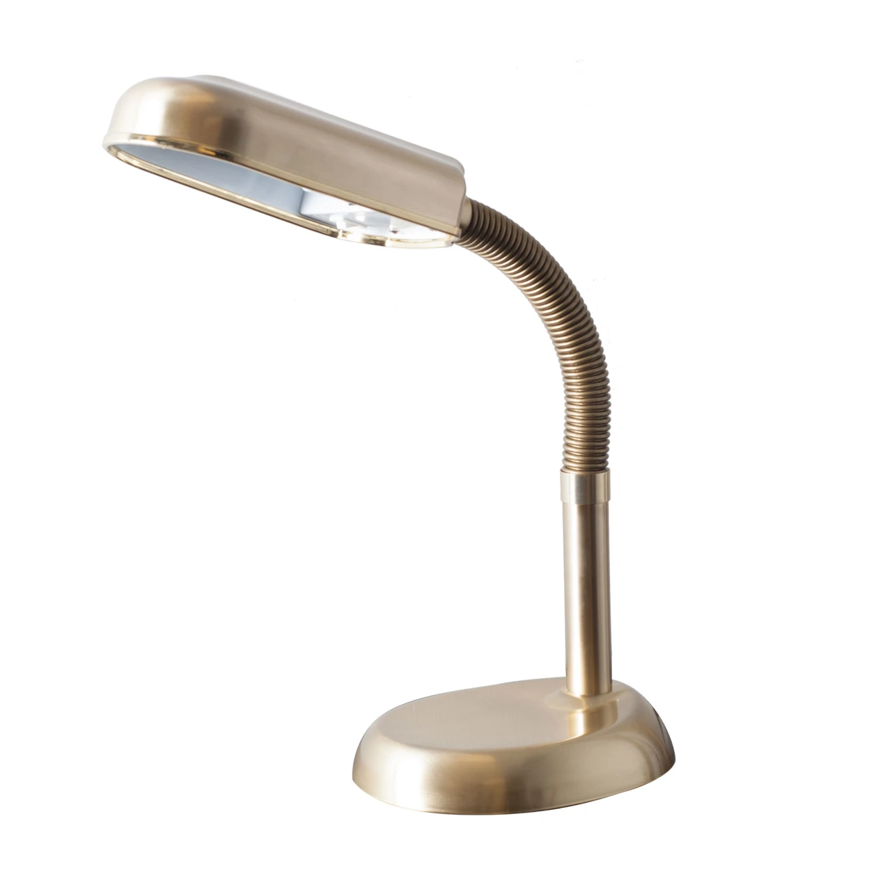 Natural Spectrum Sunlight Desk Lamp White Light for Reading Gooseneck Brass (2)