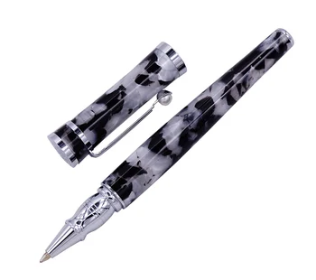 

Fuliwen Celluloid Rollerball Pen with Refill , Maple Leaf Black-White Fashion Writing Pen Business Office Home School Supplies