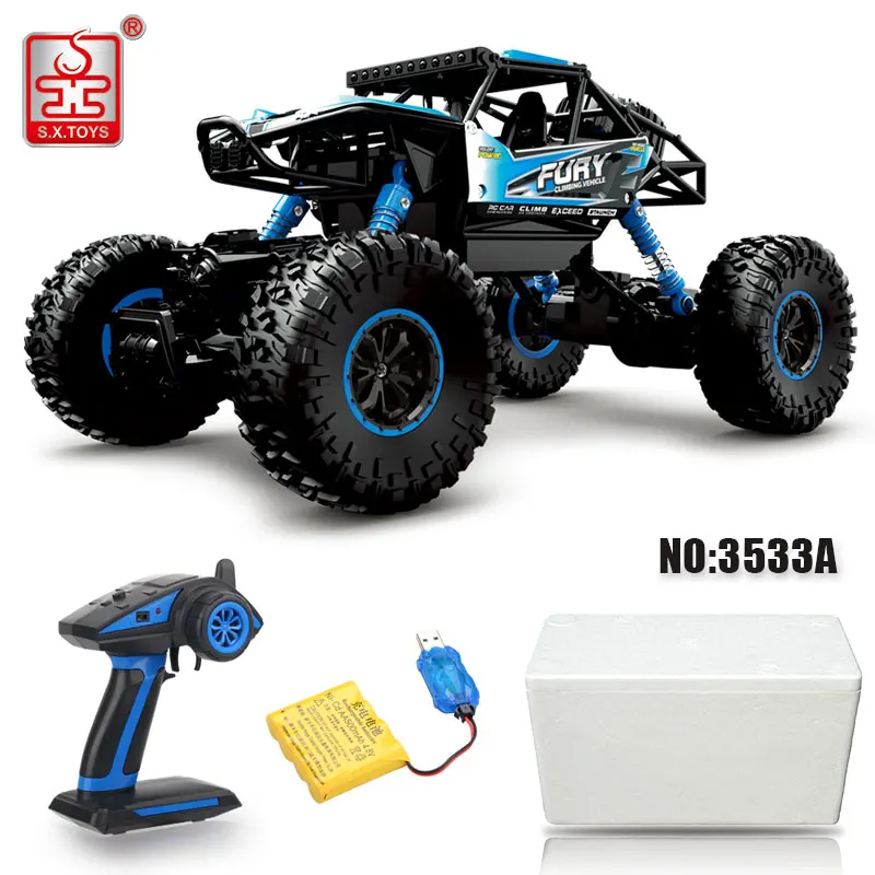 S. X. TOYS 3533A Радиоуправляемая машина 4WD 2,4G радиоуправляемая модель автомобиля масштаб 1:16 ралли машина на дистанционном управлении высокая скорость внедорожника - Цвет: Blue Set