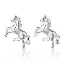 1 пара серебряные лошади милые серьги-гвоздики серьги в виде животных Ювелирные изделия Женская обувь вечерние аксессуары Бижутерия Подарки