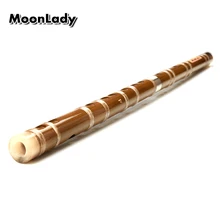MoonLady Chinese Traditional Musical Instrument Key C D E F G Handmade 2 Sections Professional Tune Bamboo Dizi Flute