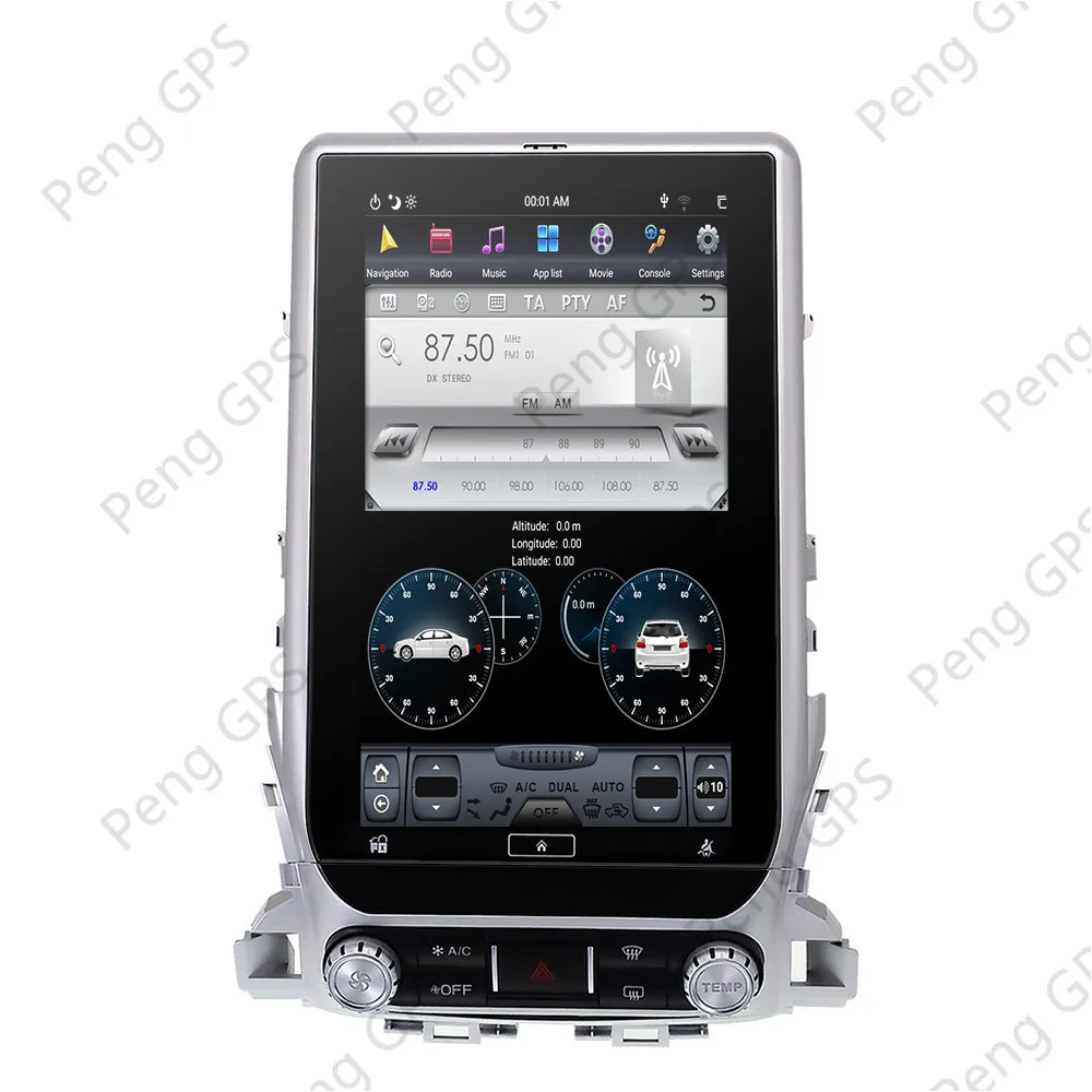 Clearance 4+64 Tesla style vertical screen Android 8.1 Car GPS Navigation For TOYOTA LAND CRUISER LC200 2016 2017 2018 19 headunit stereo 5
