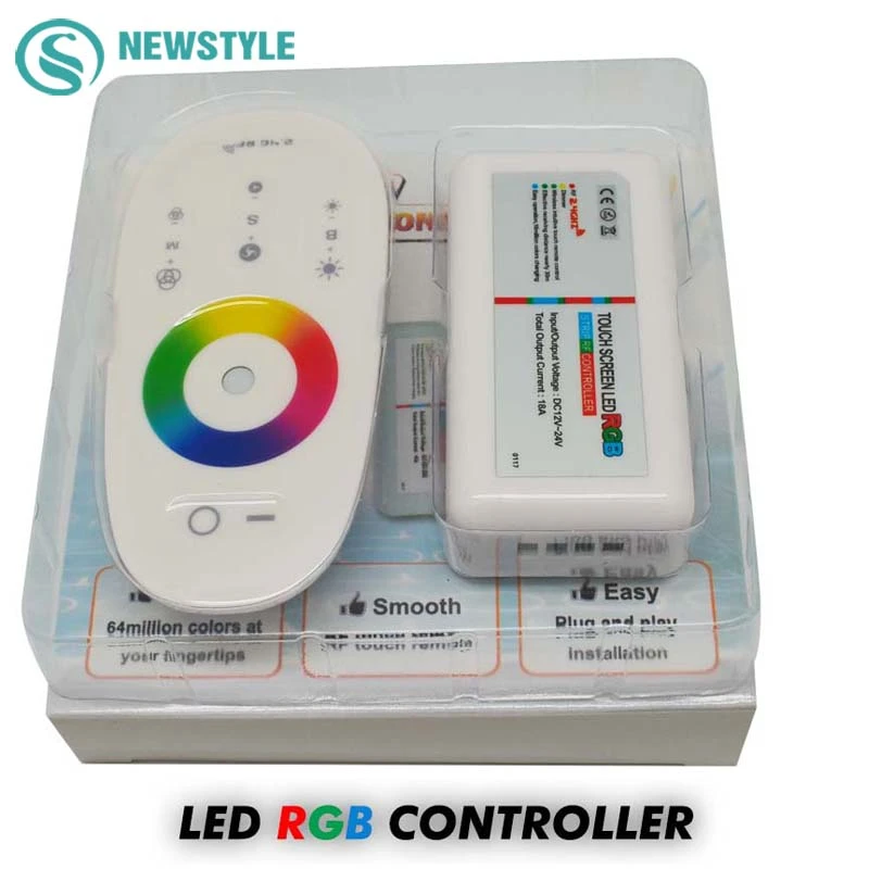24V Kingzer Wireless RF Remote Control Touch Panel RGB LED Strips Controller Dimmer 12 24V Kingzer Wireless RF Remote Control Touch Panel RGB LED Strips Controller Dimmer 12