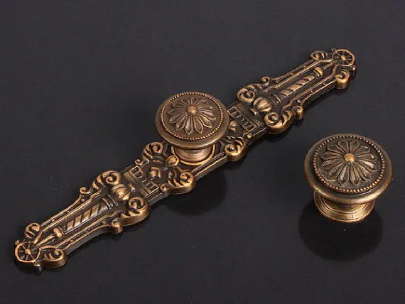 Dresser Pull Drawer Knobs Pulls Handles Back Plate Antique Brass Dresser Pull Drawer Knobs Pulls Handles Back Plate Antique Brass Kitchen Cabinet Door Knobs Handle Vintage - Dresser Pull Drawer Knobs Pulls Handles Back Plate Antique Brass
