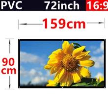 factory sale 72 Inch 16:9 PVC Fabric Matte With 1.1 Gain projection screen Wall Mounted for hd 3d home theater projectors free