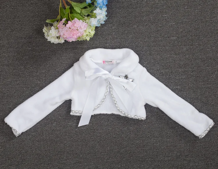 Winter Baby Girls Warm Flannel Snowflake Cotton wool Coat Short Opera Cape Faux Fur White Cardigan Kids Children Clothing Cute (10)