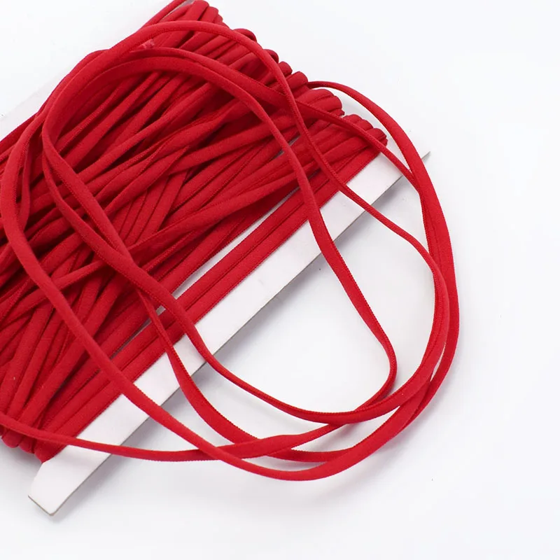 Meetee 23/50 ярдов 5 мм веревка Эластичная лента веревка лента плечевой ремень детская лента для волос и ободки для волос обувь DIY ручной работы аксессуары - Цвет: Red