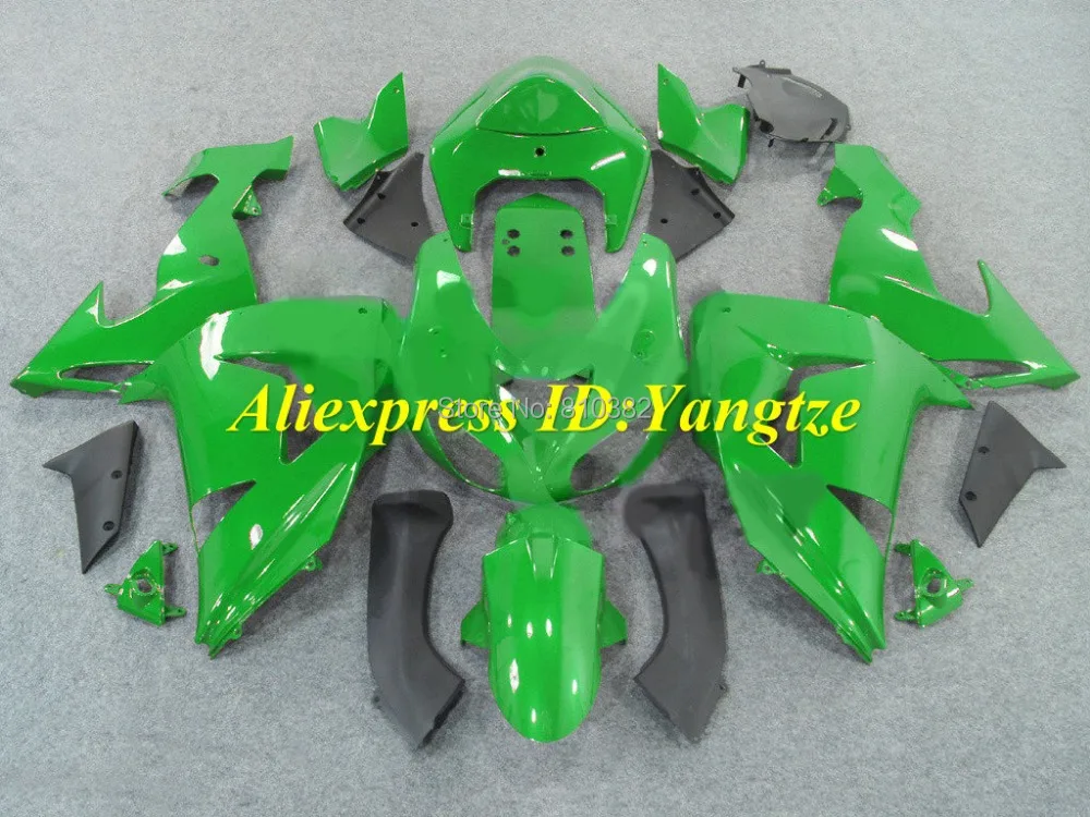 

CUSTOM Motorcycle Fairing kit for KAWASAKI Ninja ZX10R 2006 2007 ZX10R 06 07 Popular Green black Fairings set+7 gifts SK38