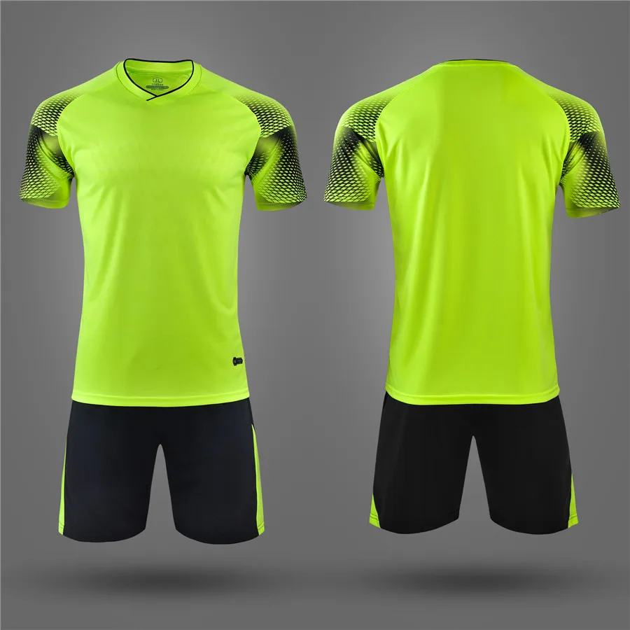 Survetement/детский спортивный комплект для мальчиков; Спортивный комплект для девочек; футболка и шорты; костюм с принтом на заказ - Цвет: 8608 green