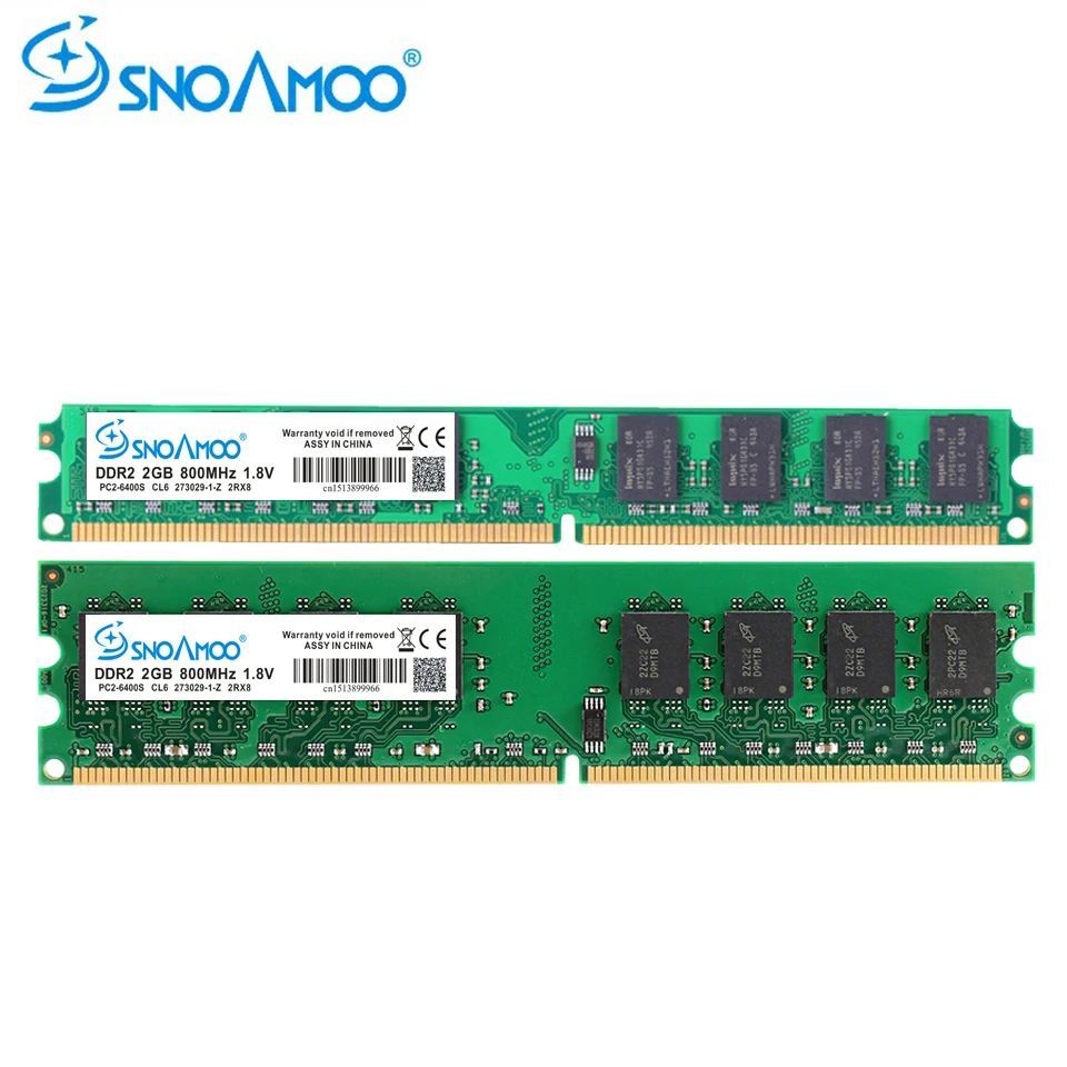 SNOAMOO Настольный ПК RAMs DDR2 1G/2GB 667 PC2-5300s 800MHz PC2-6400S DIMM Non-ECC 240-Pin 1,8 V для Intel памяти компьютера гарантия