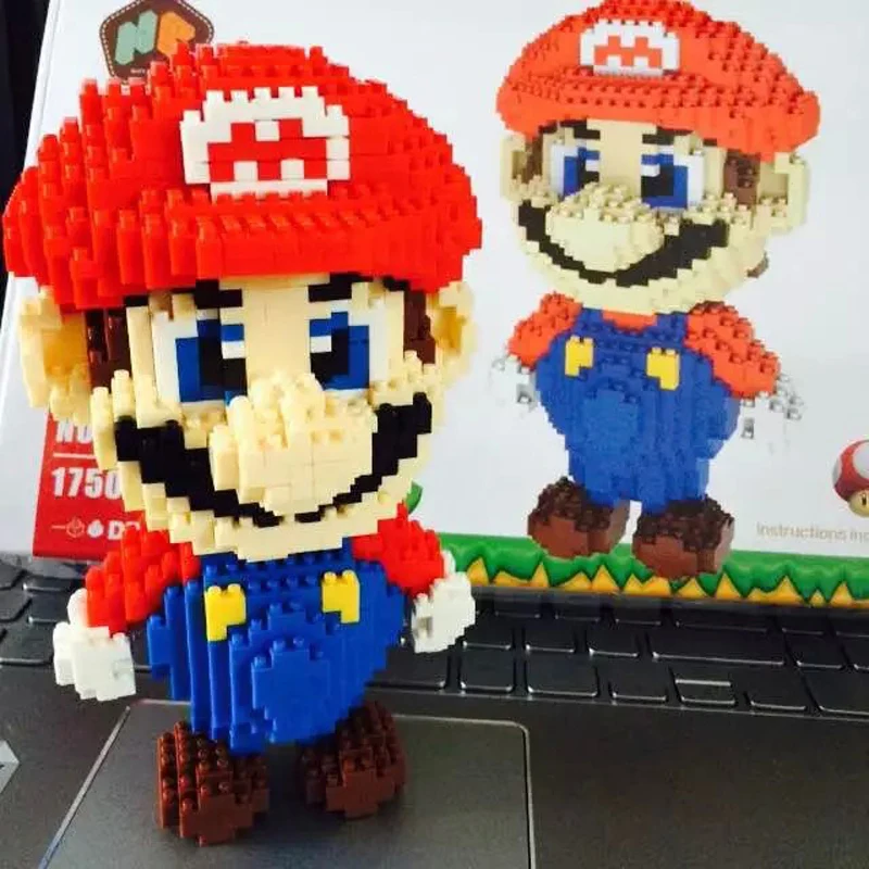 Цена Shangji Super Mario Fire Bee Mario Browser Monster one piece Chopper 3d модель DIY Алмазные маленькие блоки мини строительные игрушки без коробки