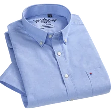 Летние мужские рубашки из Хлопка Оксфорд с коротким рукавом, высококачественные повседневные рубашки на пуговицах, Молодежные корейские стильные импортные рубашки