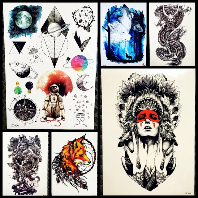 Cool Greek Mythology Power Man God Temporary Tattoo Men
