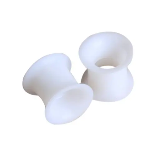 2 PCS 00 Gauge 10mm Silicone Tunnel Ear Plug Expander Stretcher White