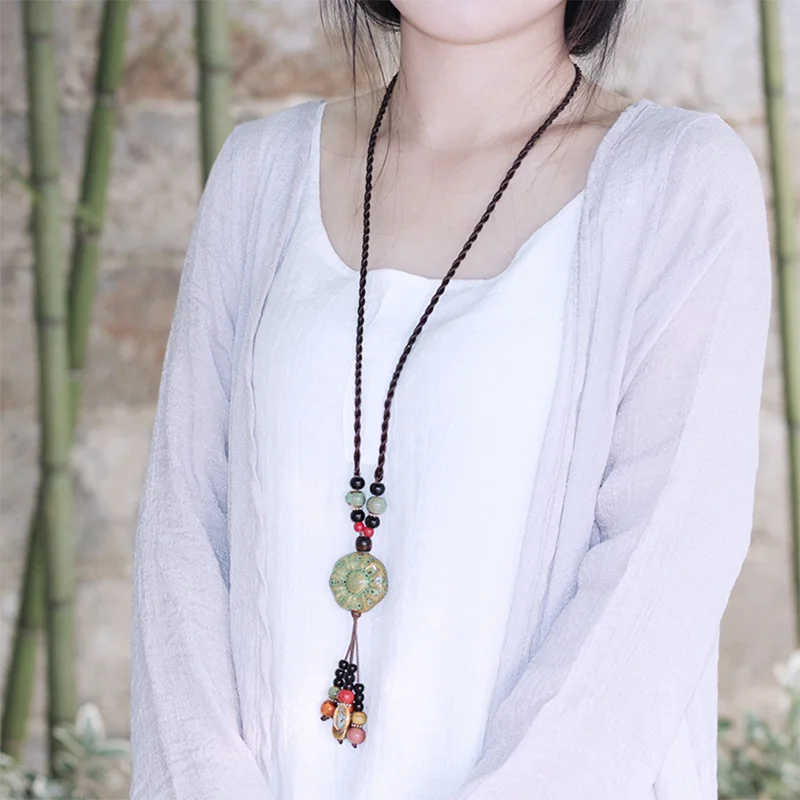 Women Charm Vintage Ethnic Tassel Pendant Necklace Choker Long Sweater Chain Women Charm Vintage Ethnic Tassel Pendant Necklace Choker Long Sweater Chain