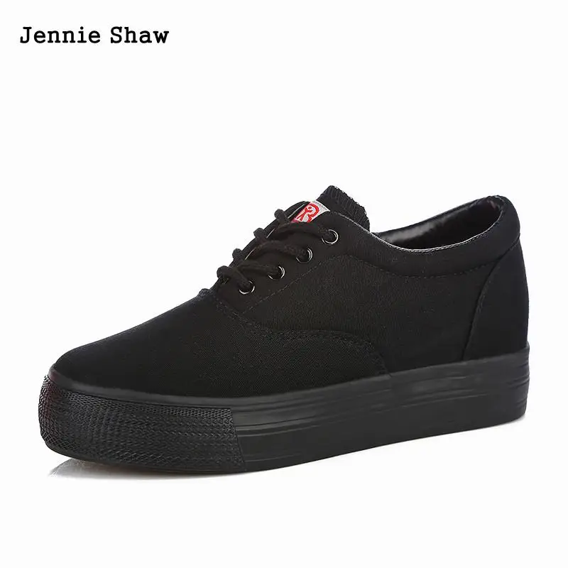 black canvas platform shoes