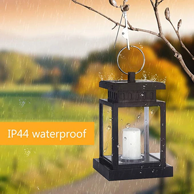 Lâmpada do Jardim Solar à Luz de Velas sem Chama Jantar à Luz de Velas em Casa Guarda-chuva Pendurado Luzes Lanterna Portátil Bruxuleante 9 Lâmpadas solares