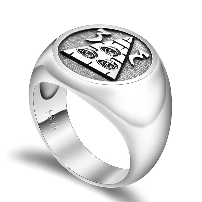 

New Style 925 Sterling Silver Women Ring Egyptian Pyramid Pharaoh Punk Style Finger Ring for Ladies Jewelry Making